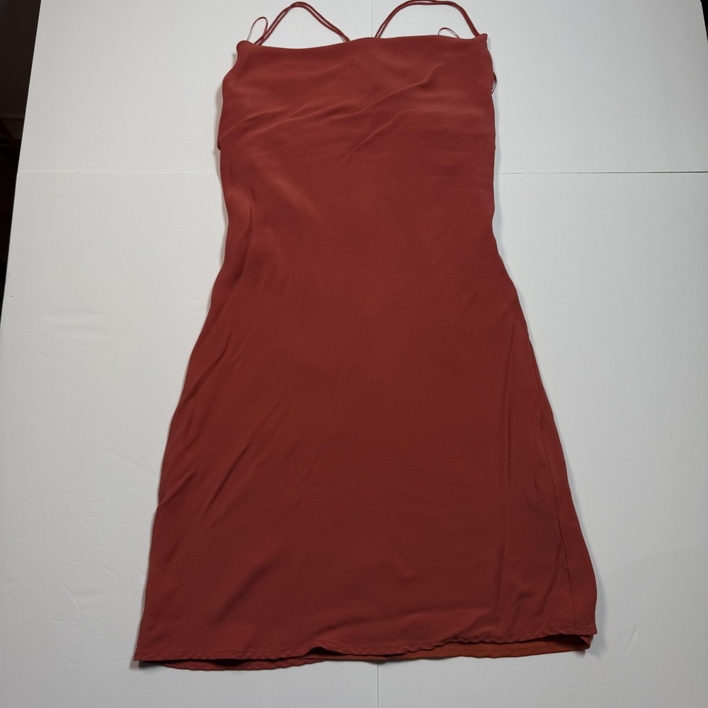 C/MEO Collective Dress Womens Large Rust Slip Spaghetti‎ Strap Lined Back Zip